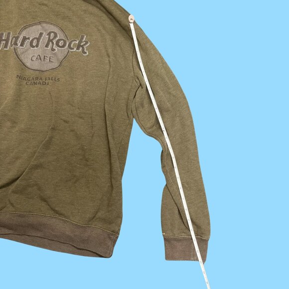 Vintage Hard Rock Cafe Niagara Falls Canada Sweatshirt |Size XL| Olive Crewneck - Picture 6 of 9